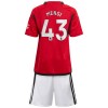 Conjunto (Camiseta+Pantalón Corto) Manchester United Mengi 43 Primera Equipación 23-24 - Niño